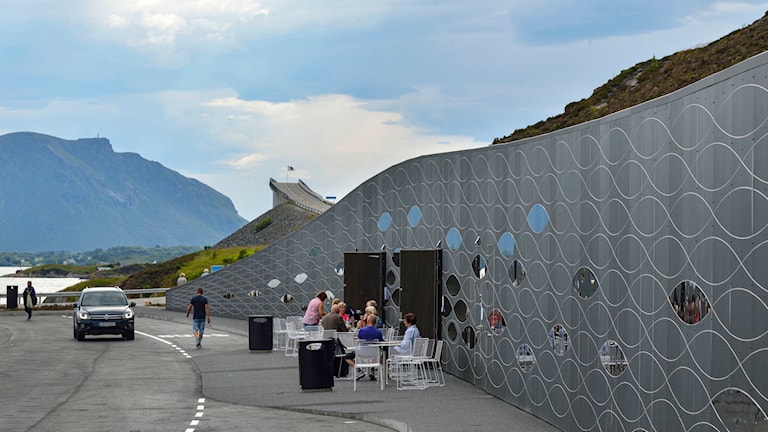 Servicebygg på Eldhusøya rasteplass.