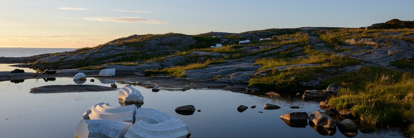 Kunstinstallasjonen Columna Transatlantica ved Vevang.