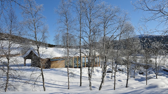 Atnbrufossen ved fylkesveg 27 i Sollia.