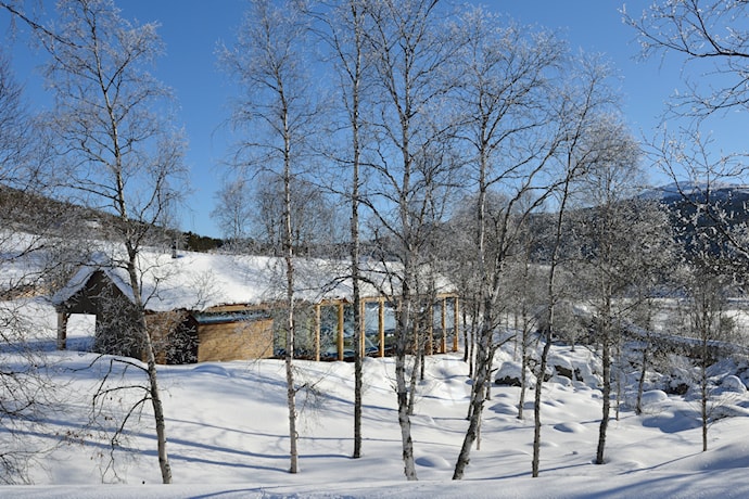 Atnbrufossen ved fylkesveg 27 i Sollia.