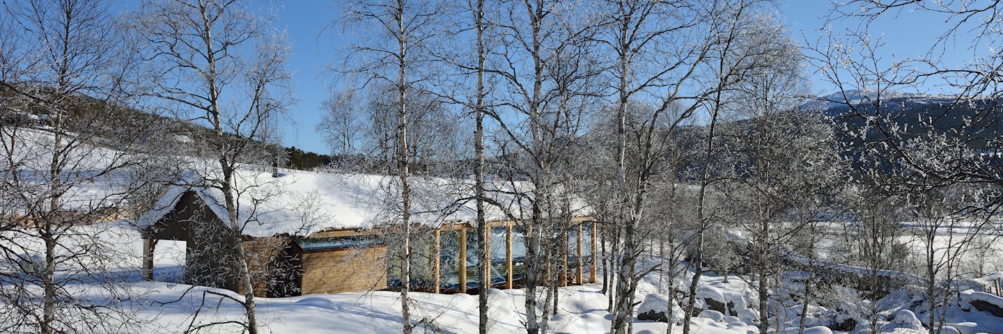 Atnbrufossen ved fylkesveg 27 i Sollia.